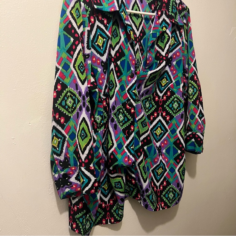 Colorful Patterned Funky Blouse - Picture 3 of 9